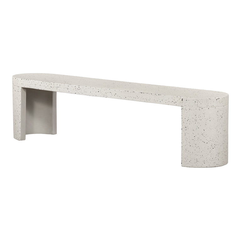 LYON OUTDOOR BENCH WHITE TERRAZZO