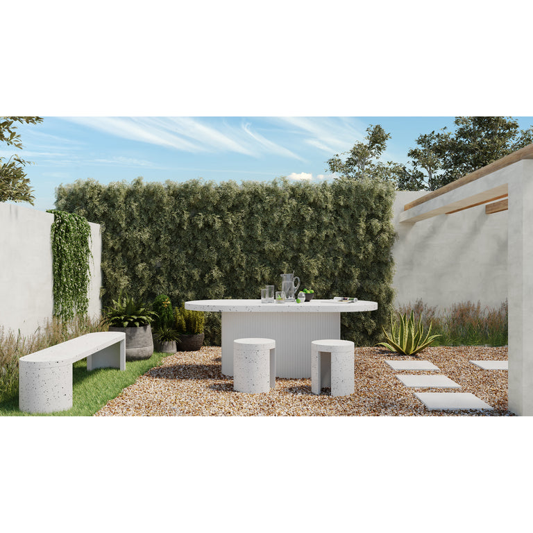 LYON OUTDOOR STOOL WHITE TERRAZZO