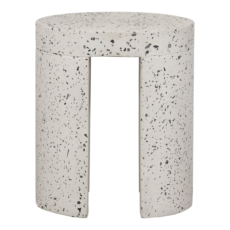 LYON OUTDOOR STOOL WHITE TERRAZZO