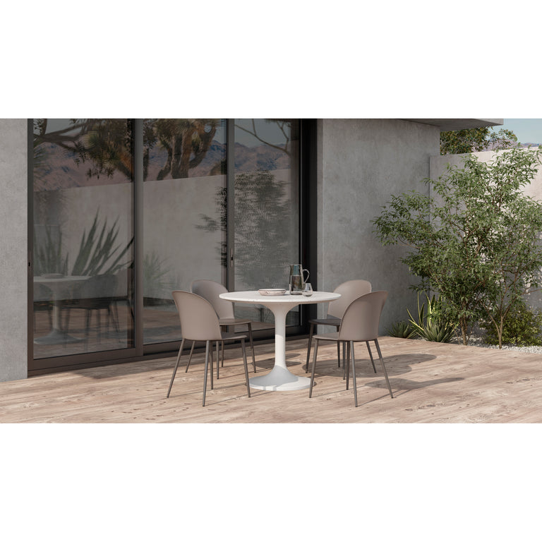 TULI OUTDOOR CAFE TABLE WHITE TERRAZZO
