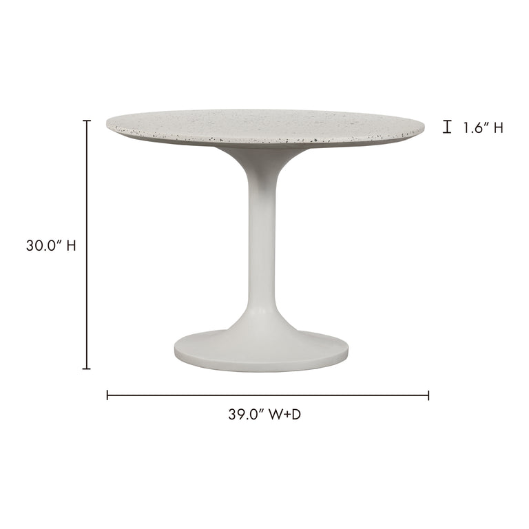 TULI OUTDOOR CAFE TABLE WHITE TERRAZZO
