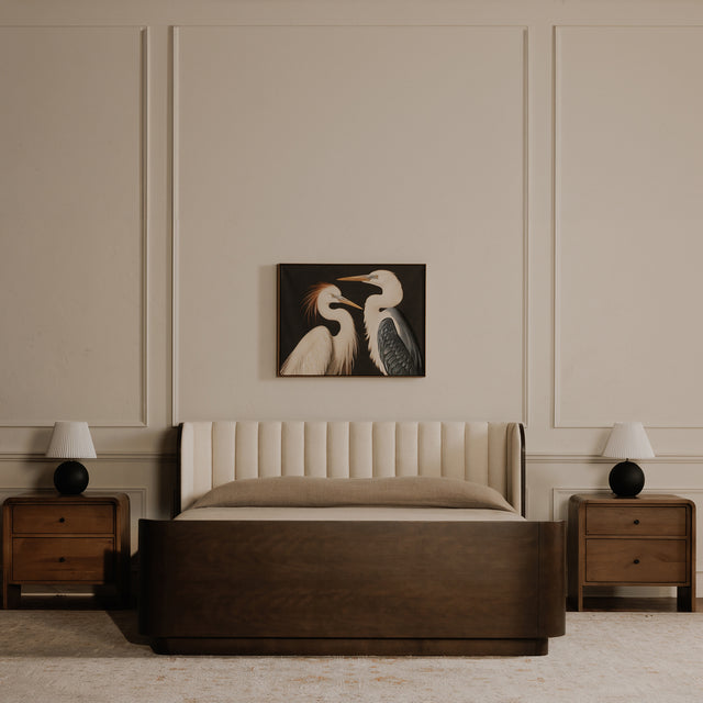 TWO CRANES FRAMED PAINTING