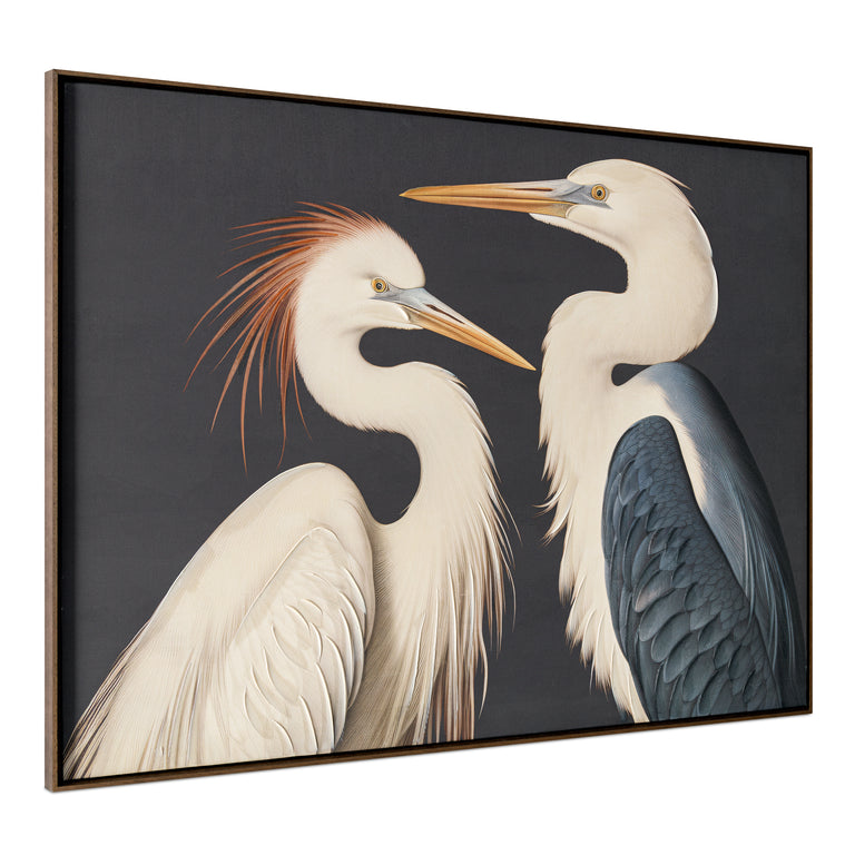 TWO CRANES FRAMED PAINTING