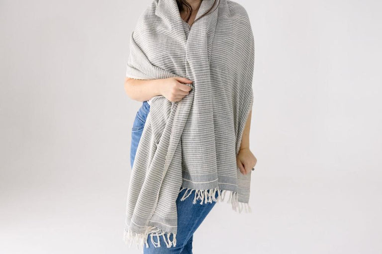 JUDITH HANDWOVEN ETHIOPIAN COTTON SHAWL | APPAREL