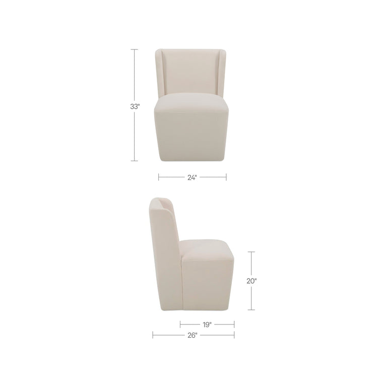 CORMAC ROLLING DINING CHAIR CREAM