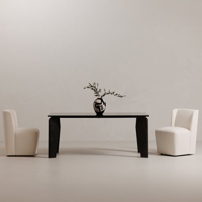 CORMAC ROLLING DINING CHAIR CREAM