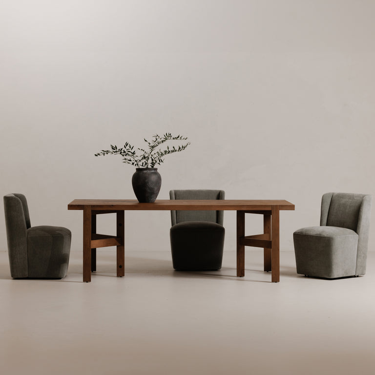 CORMAC ROLLING DINING CHAIR CREAM