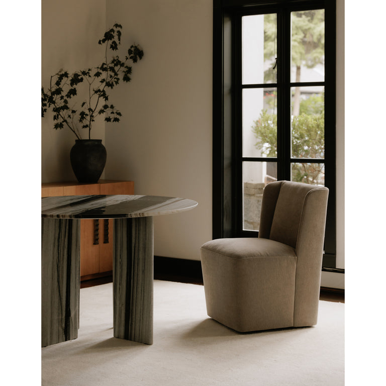 CORMAC ROLLING DINING CHAIR CREAM