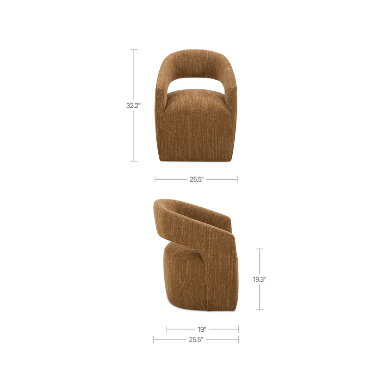 BARROW ROLLING DINING CHAIR AMBER GLOW