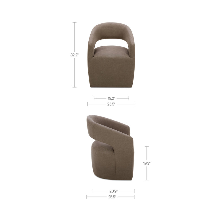 BARROW ROLLING DINING CHAIR AMBER GLOW