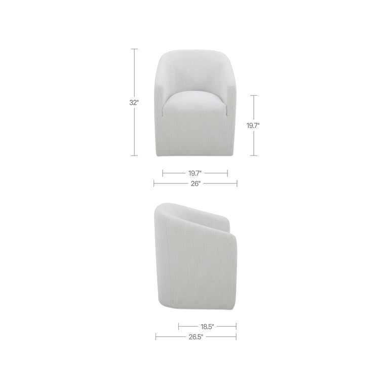 SANDY ROLLING DINING CHAIR GREY