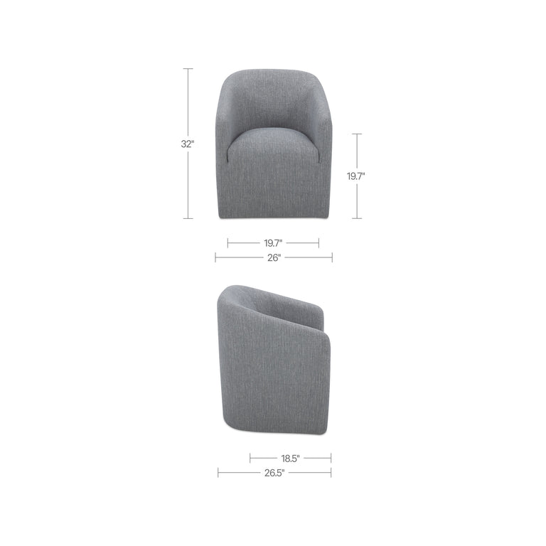 SANDY ROLLING DINING CHAIR GREY