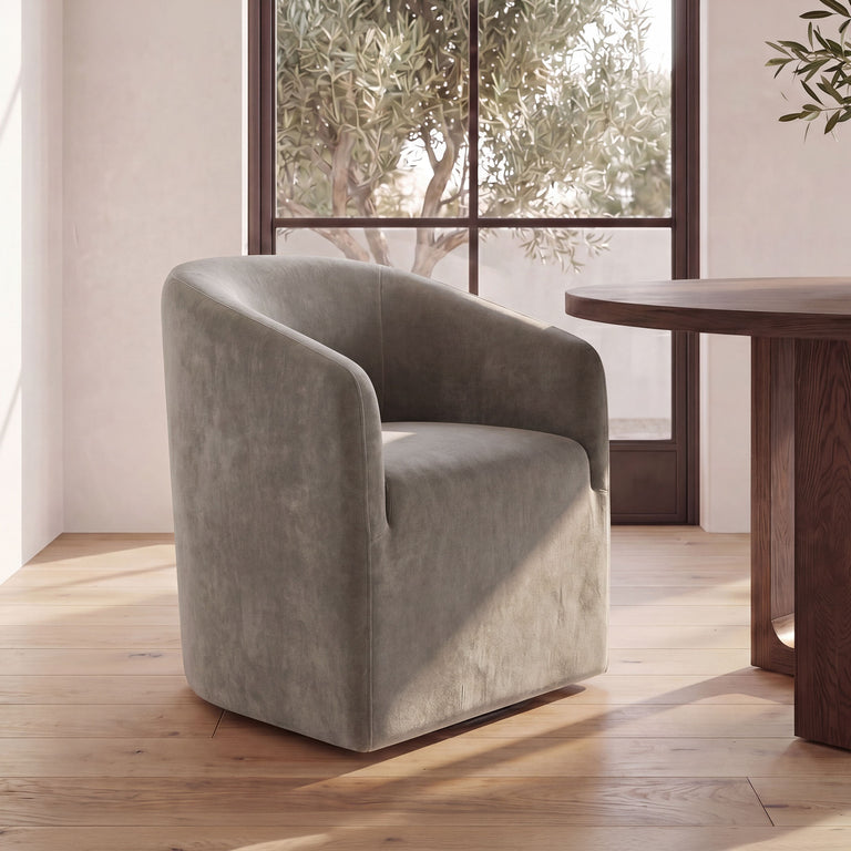 SANDY ROLLING DINING CHAIR GREY