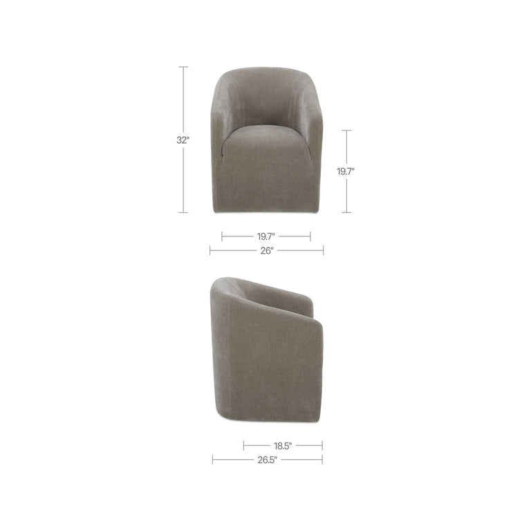 SANDY ROLLING DINING CHAIR GREY