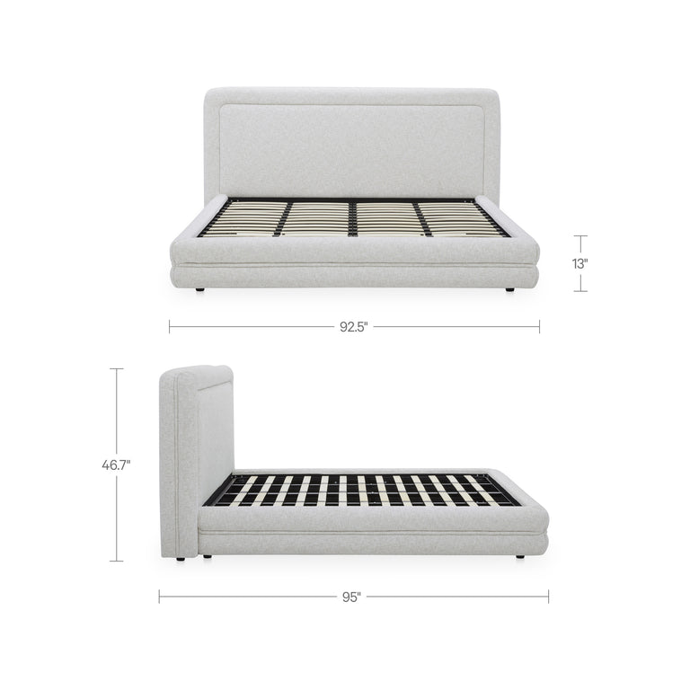 TORY KING BED PEBBLE