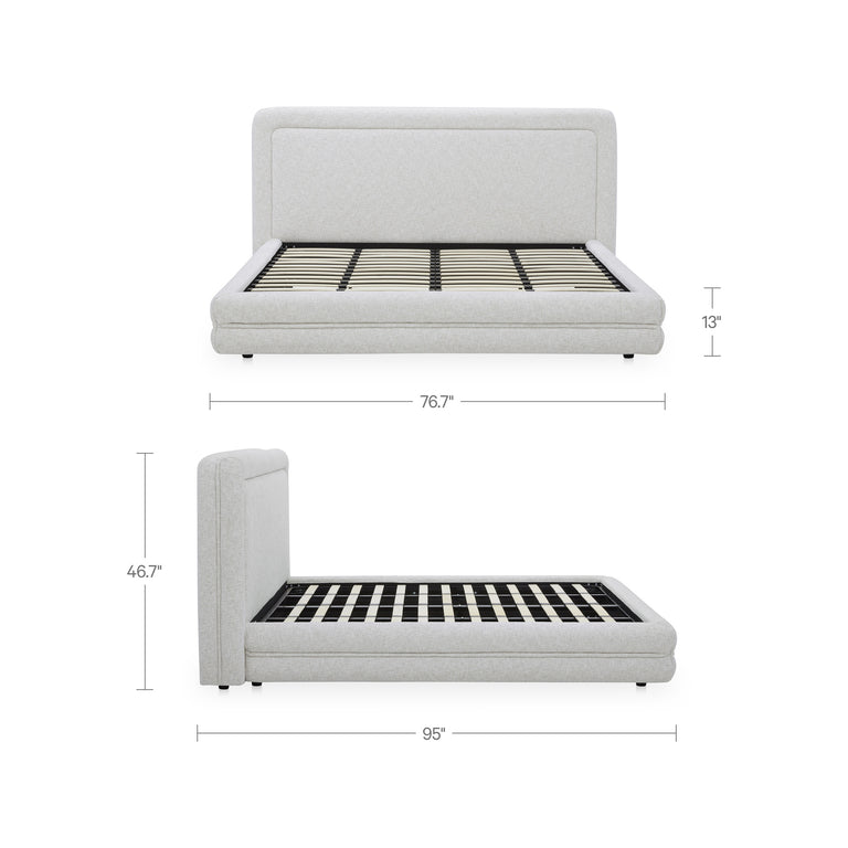 TORY KING BED PEBBLE