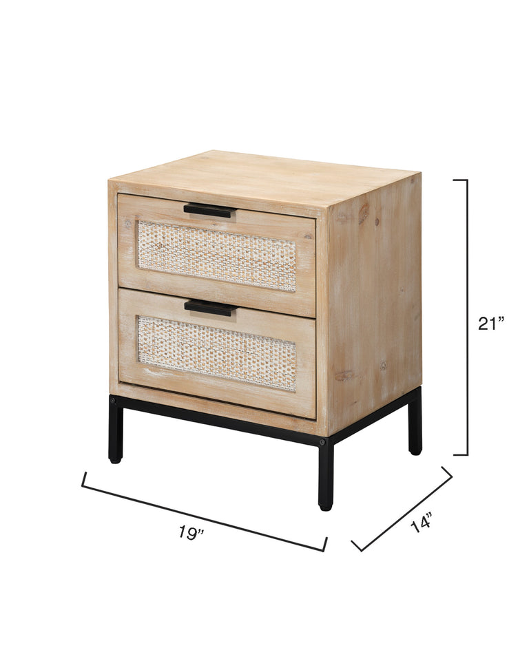 REED 2 DRAWER SIDE TABLE