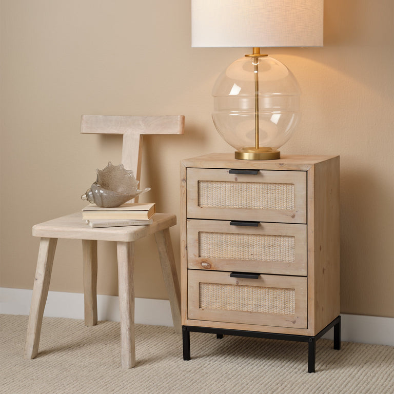 REED 3 DRAWER SIDE TABLE