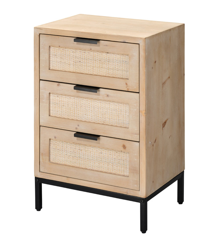 REED 3 DRAWER SIDE TABLE