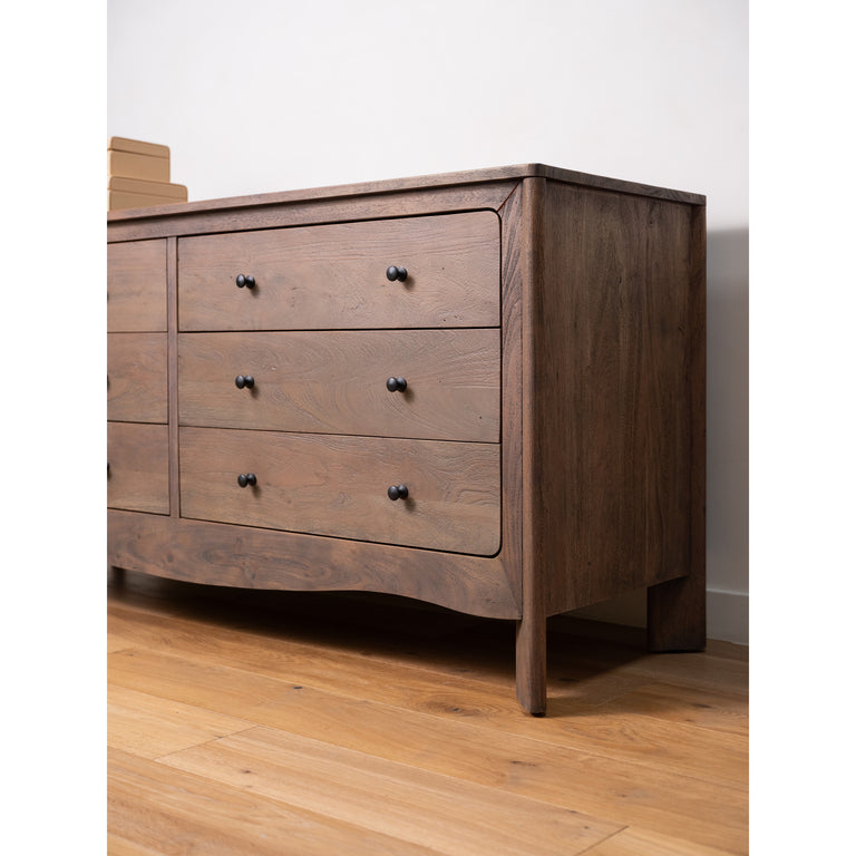 MABEL 6 DRAWER DRESSER DARK BROWN