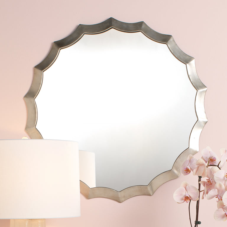 ROUND SCALLOPED MIRROR