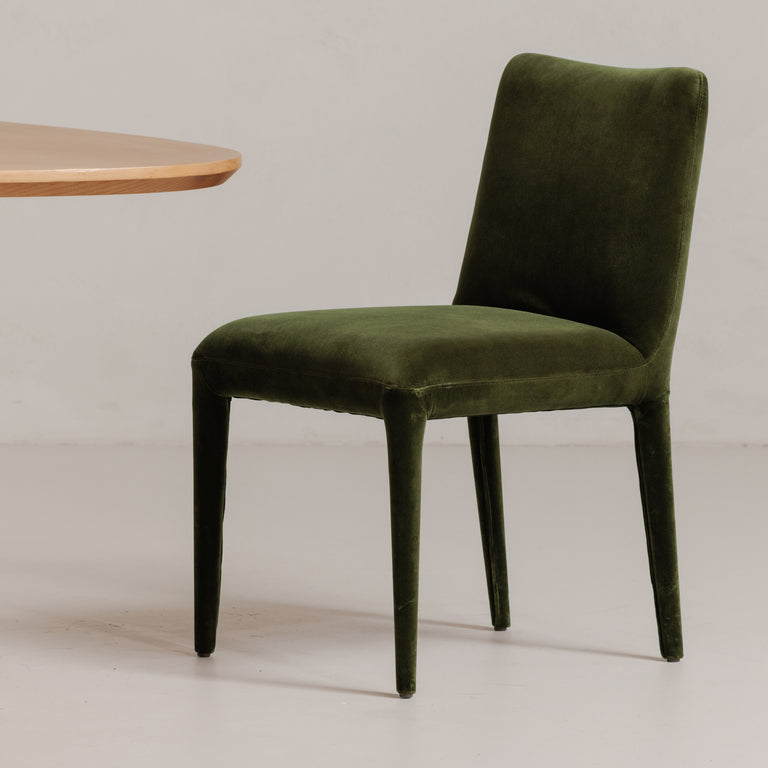 CALLA DINING CHAIR GREEN VELVET - SET OF TWO
