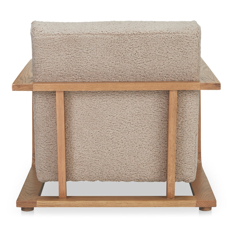 ECKERSLEY LOUNGE CHAIR BEIGE FAUX SHEARLING