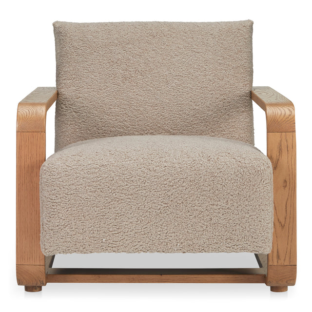 ECKERSLEY LOUNGE CHAIR BEIGE FAUX SHEARLING