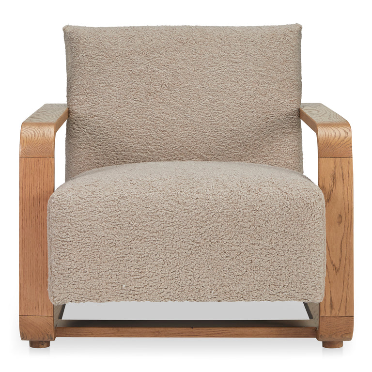 ECKERSLEY LOUNGE CHAIR BEIGE FAUX SHEARLING