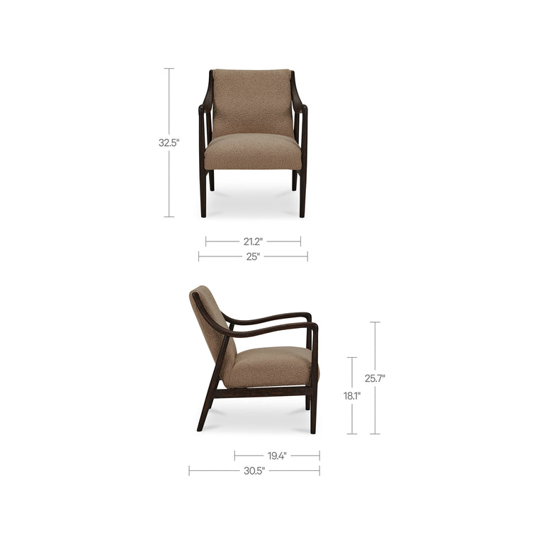 YATES ACCENT CHAIR BEIGE FAUX SHEARLING