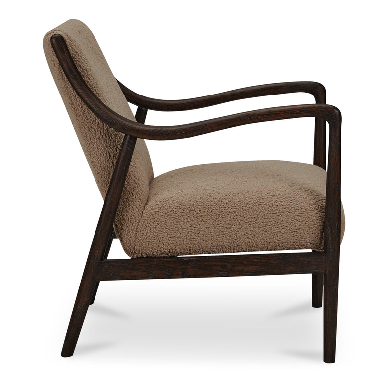 YATES ACCENT CHAIR BEIGE FAUX SHEARLING