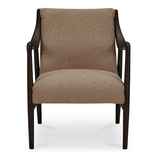 YATES ACCENT CHAIR BEIGE FAUX SHEARLING