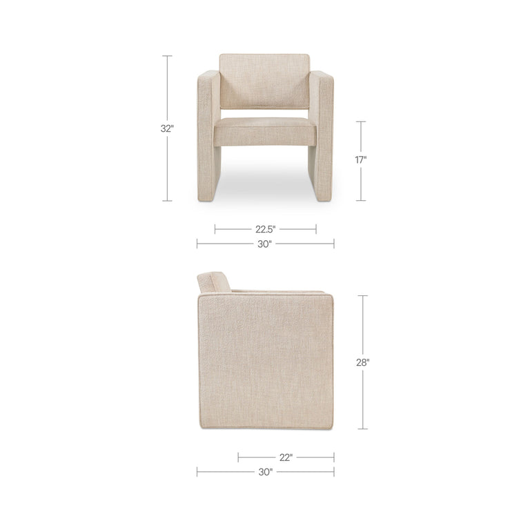HARRIS ACCENT CHAIR BLACK AND BEIGE WEAVE