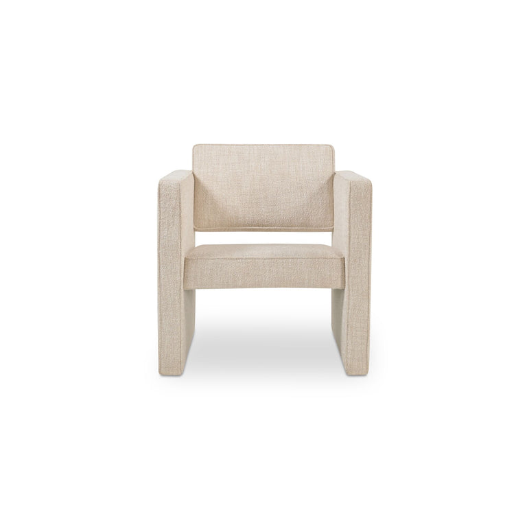 HARRIS ACCENT CHAIR BLACK AND BEIGE WEAVE