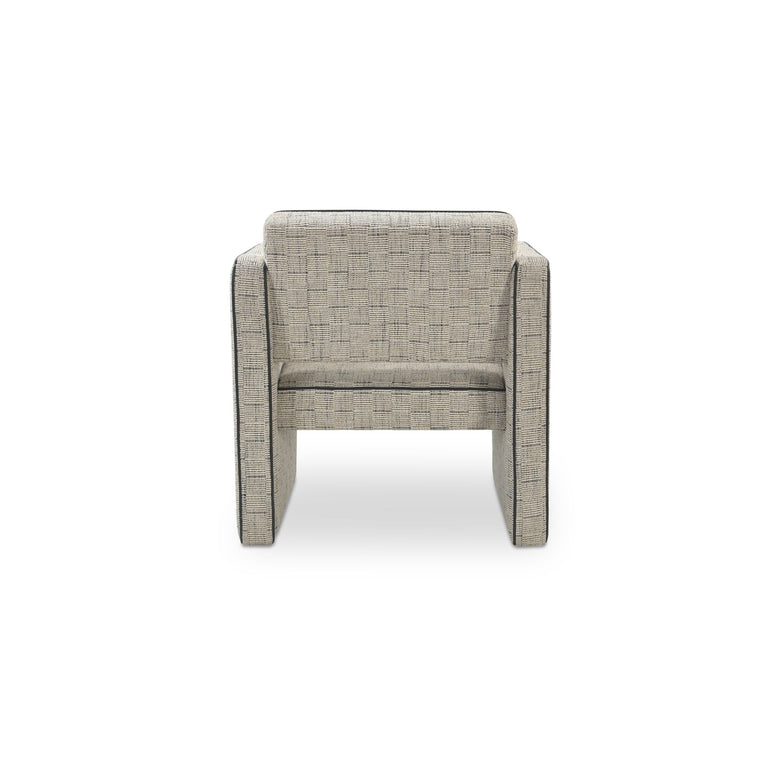 HARRIS ACCENT CHAIR BLACK AND BEIGE WEAVE
