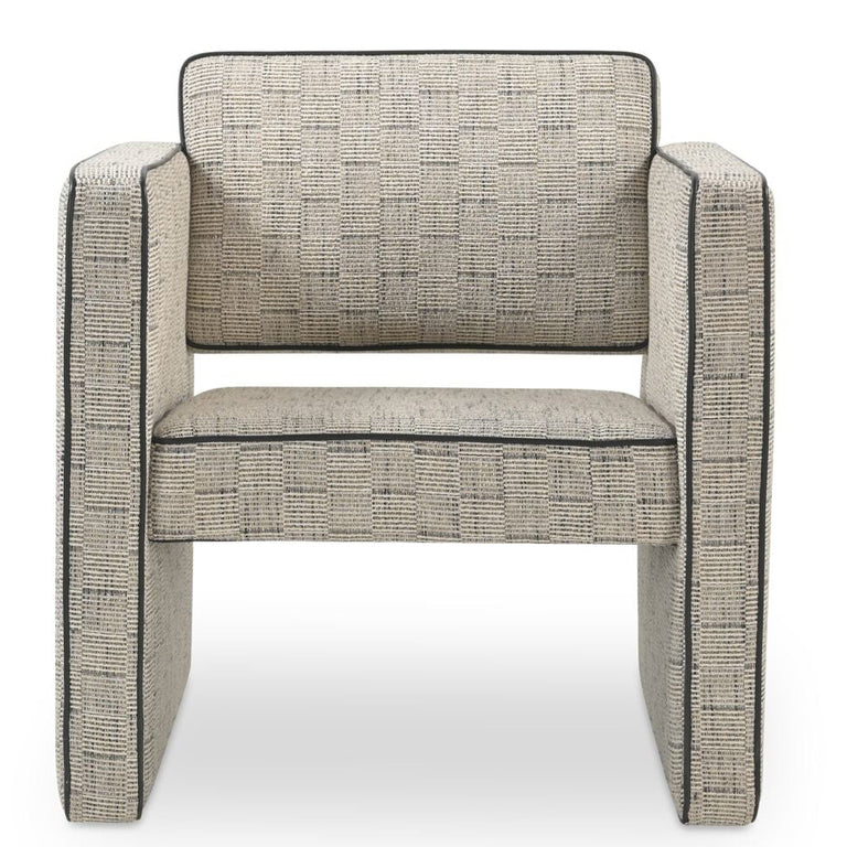 HARRIS ACCENT CHAIR BLACK AND BEIGE WEAVE