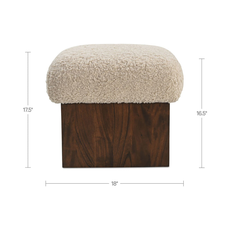 SERGE OTTOMAN BROWN FAUX FUR