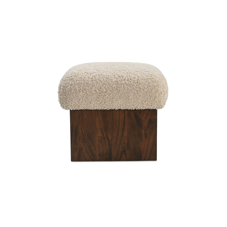SERGE OTTOMAN BROWN FAUX FUR