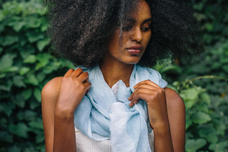 MARIAM HANDWOVEN LINEN SCARF | APPAREL