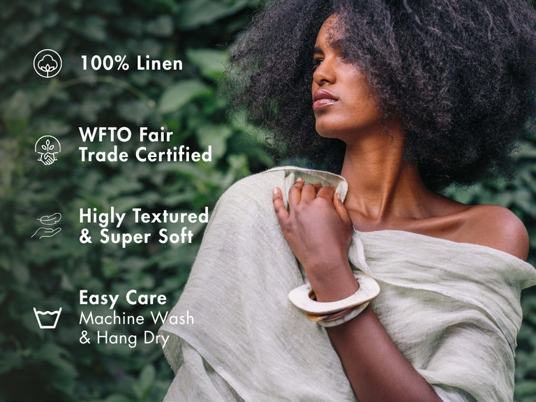 MARIAM HANDWOVEN LINEN SCARF | APPAREL