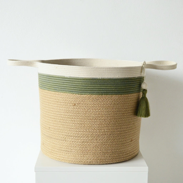 Floor Basket - Olive Jute Jungle