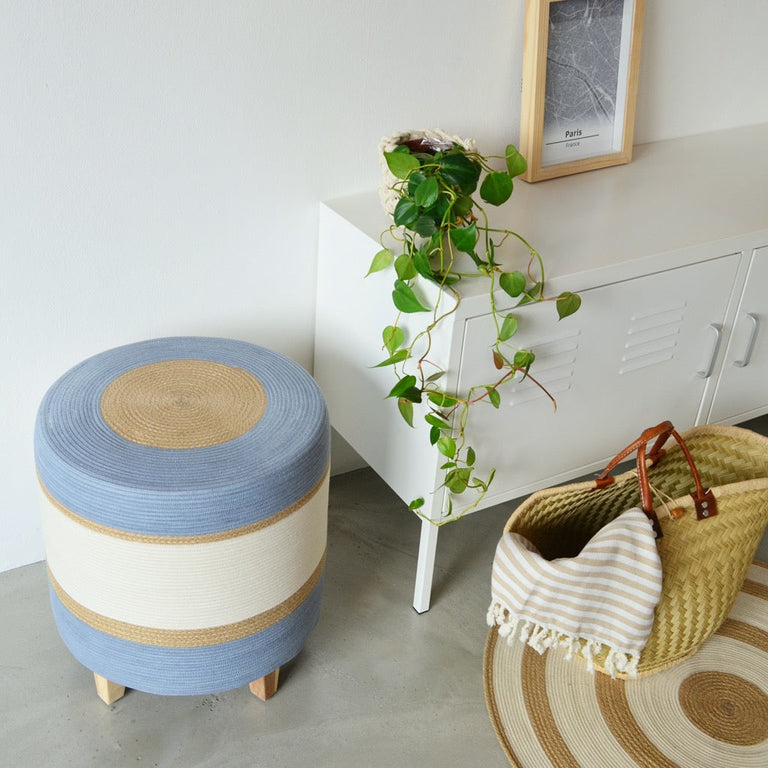 OTTOMAN - JUTE & BLUE-GREY | SEATING from South Africa