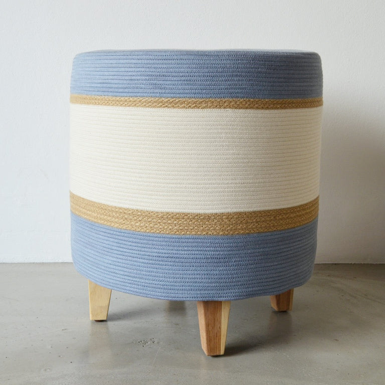 OTTOMAN - JUTE & BLUE-GREY | SEATING from South Africa