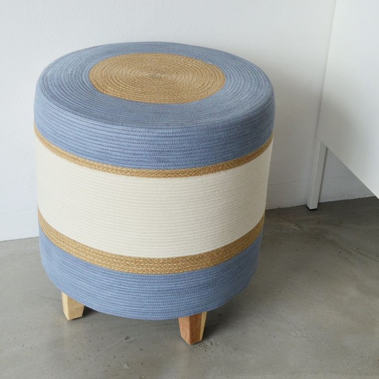 OTTOMAN - JUTE & BLUE-GREY | SEATING from South Africa