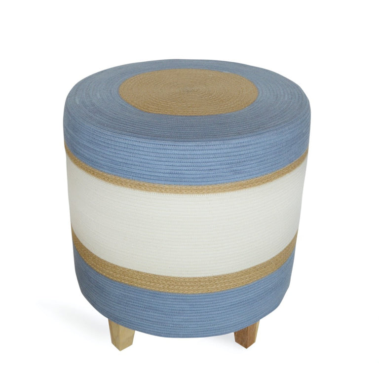 OTTOMAN - JUTE & BLUE-GREY | SEATING from South Africa