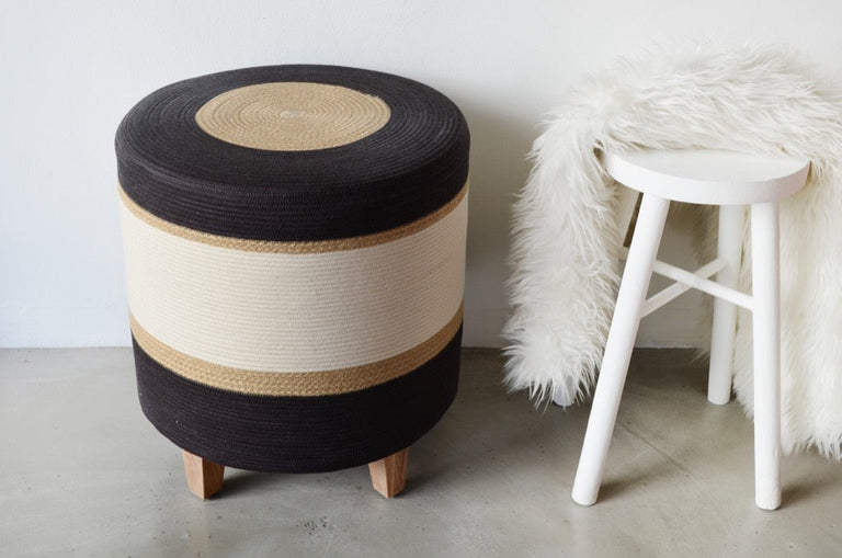 OTTOMAN - JUTE & CHARCOAL | SEATING from South Africa