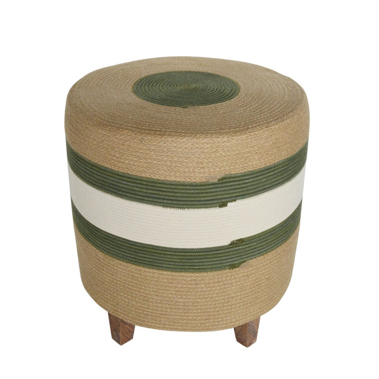 OTTOMAN - OLIVE JUTE JUNGLE | SEATING from South Africa