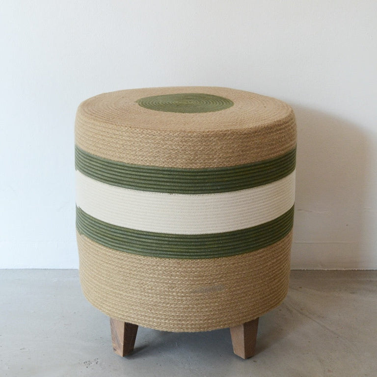 OTTOMAN - OLIVE JUTE JUNGLE | SEATING from South Africa