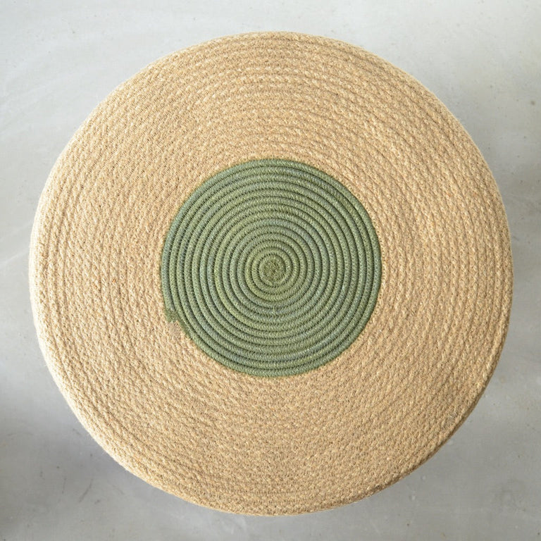 OTTOMAN - OLIVE JUTE JUNGLE | SEATING from South Africa