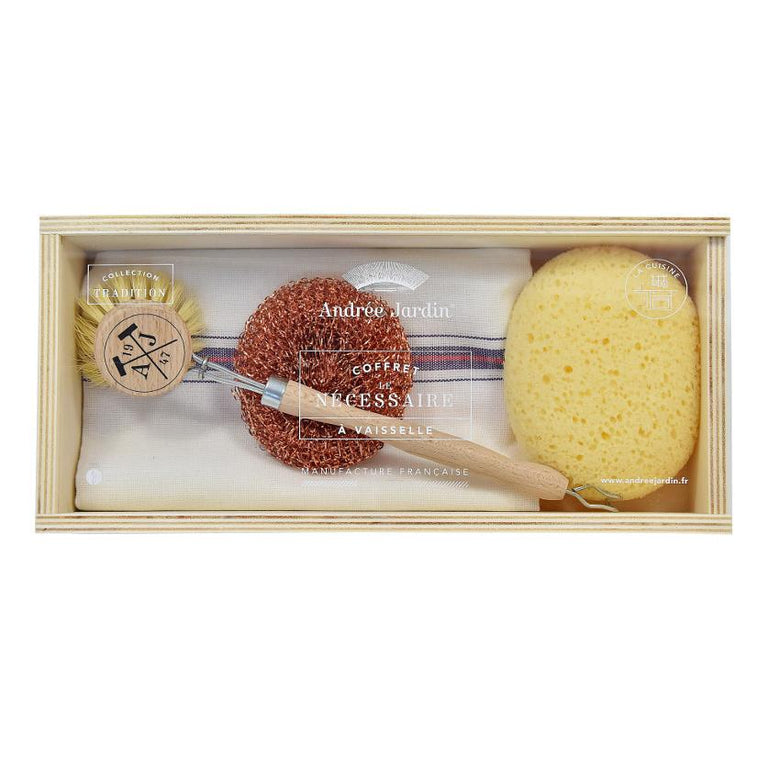 ANDREE JARDIN DISH KIT IN WOODEN BOX WITH ACRYLIC LID | KITCHEN STORAGE AND ORGANIZATION